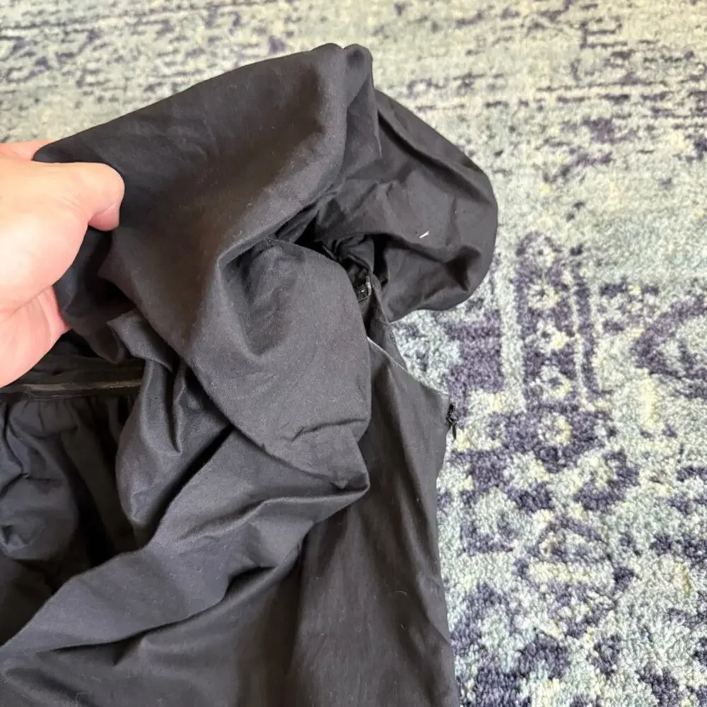 Seven Wonders Cotton Strapless Black Cocktail Dress Ruffled Top Preppy Summer - Picture 6 of 9